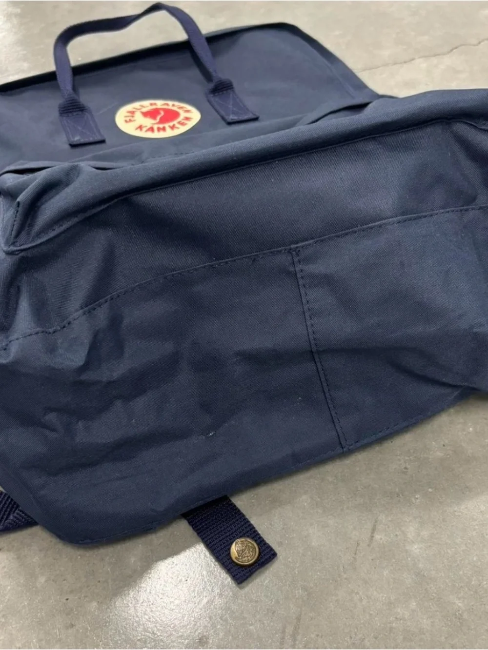 Fjallraven Kånken Classic Backpack in Navy with Red Logo